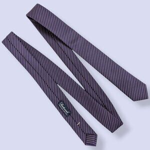 Sartoriale 100% Silk Skinny Purple Striped Tie